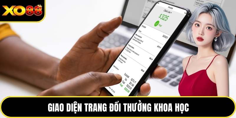 Giao diện trang đổi thưởng khoa học